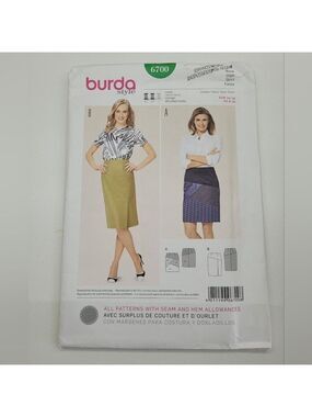 🧵4/$20🧵 Burda 6700 skirt Sewing Pattern Uncut Size 8-20 DIY Supplies